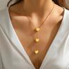 Stainless Steel Simple Chain with Heart Pendant Necklace for Women Trendy Daily Waterproof Accessories On Neck Fashion Jewellery