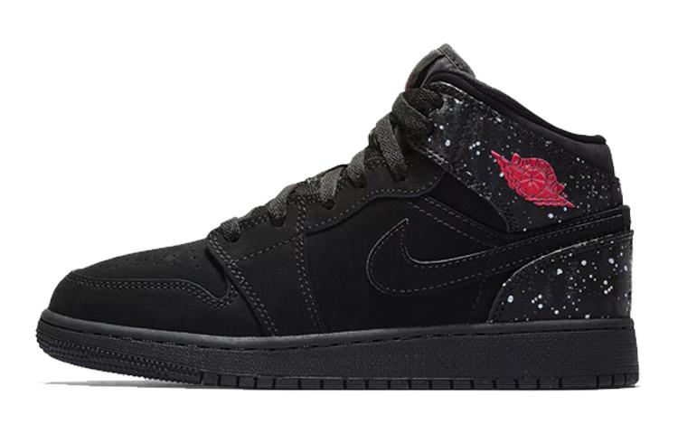 Jordan 1 Mid GS Black Rush Pink 555112-001 37.5