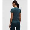 Lululemon Swiftly Tech Short Sleeve Shirt 2.0 Waist Length  Sparkle Indochine Blue Rainbow Lurex