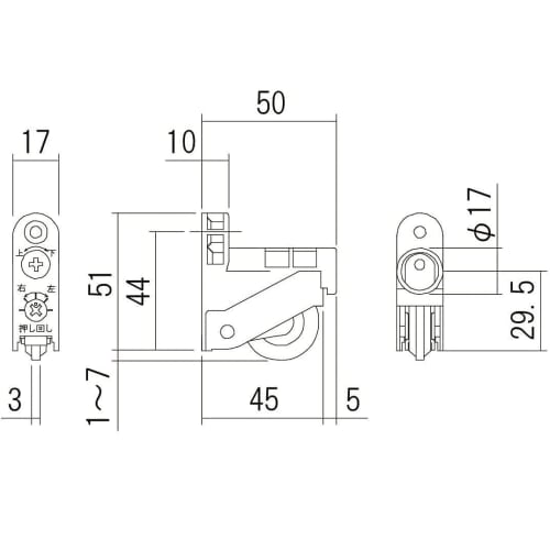 NODA MPP7 (successor to MPPX7) interior sliding door adjustable rollers for lower doors, set of two. Compatible primarily with 2000-2014 models. Repla