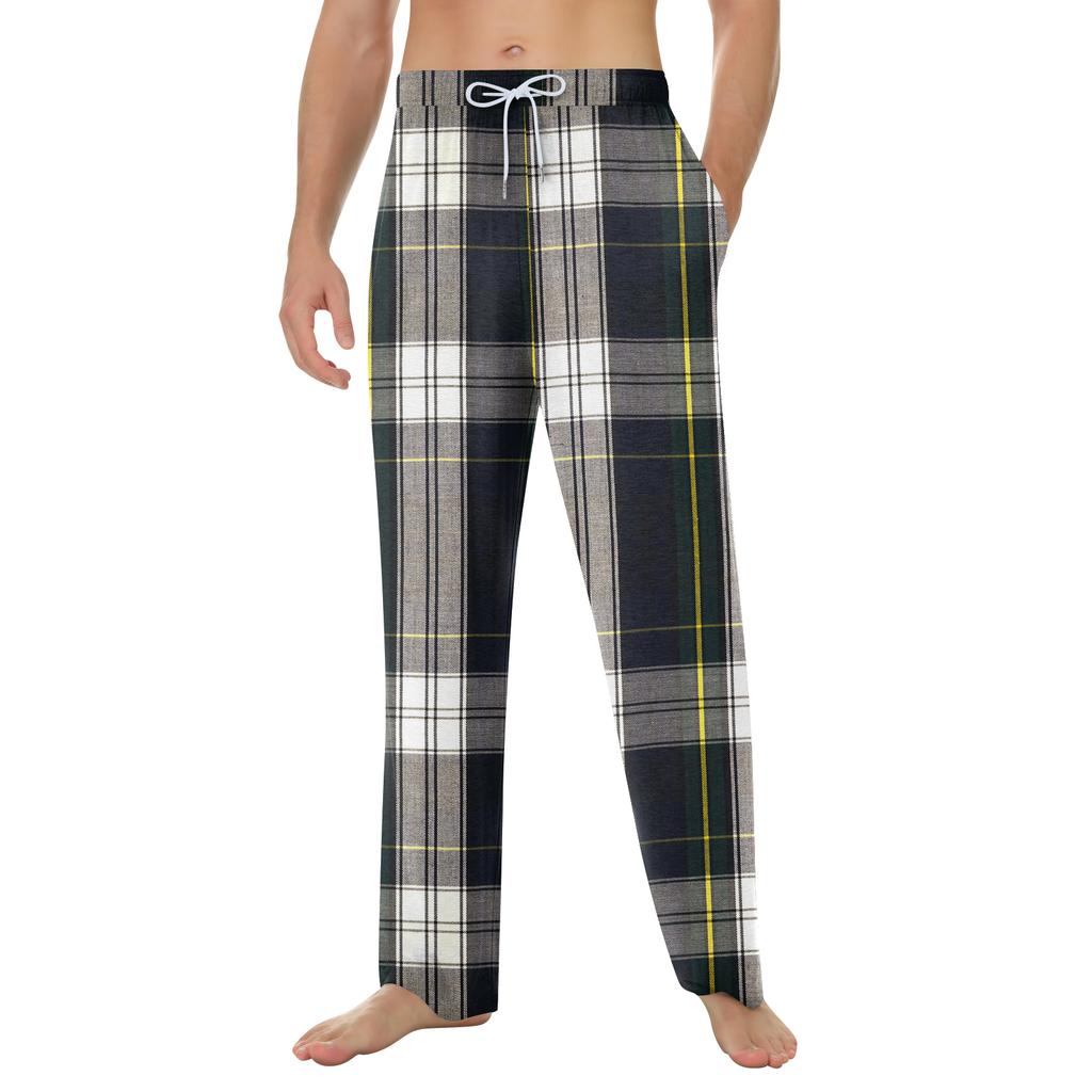 Pantaloni de pijama moale pentru bărbați, cu șnur, cu buzunare, pantaloni sport casual