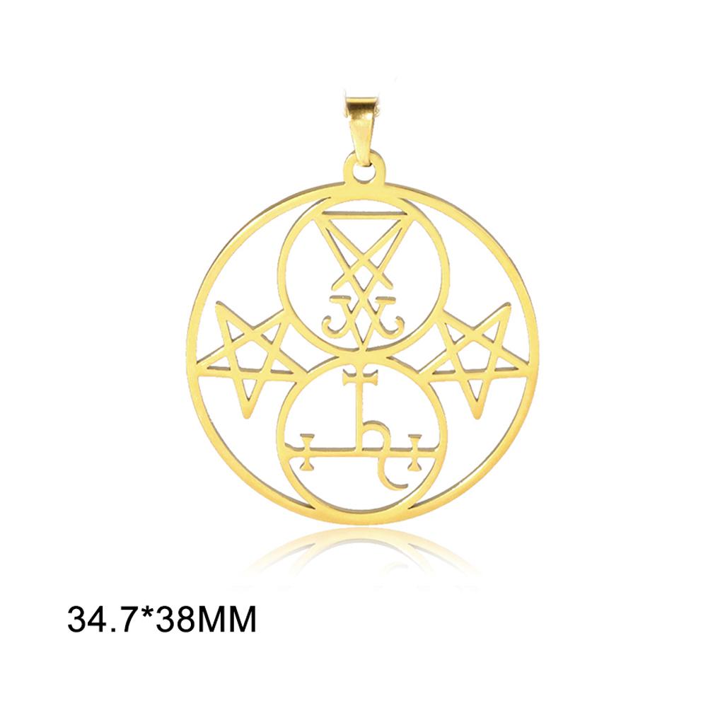 Dawapara Lilith Sigil Pendant Solomon Demon Seal Marbas Pagan Amulet Mythology Stainless Steel Charms for Jewelry Making