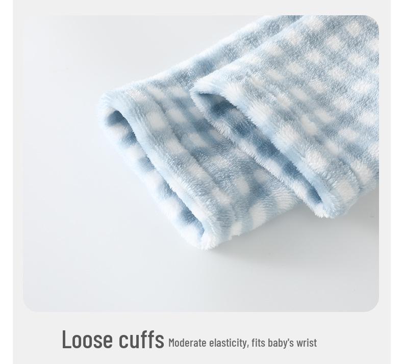 DUUDUU Fleece-Lined Baby Pajamas - 2025 Autumn/Winter Korean Style Set