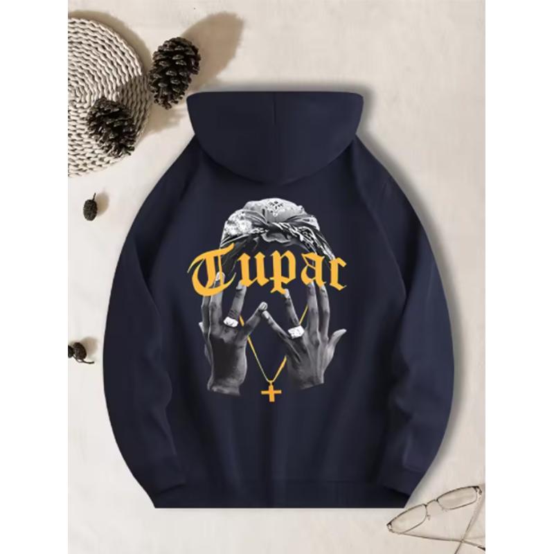 Fashionable and trendy men's printed hoodie Y2K hip-hop streetwear men's and women's pullover casual top