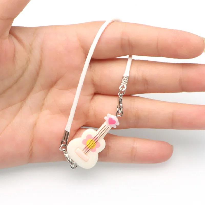 1Pc Kawaii Mini Guitar Resin Charms, Cute Cartoon Labubu Doll Accessories for 15cm/17cm Dolls