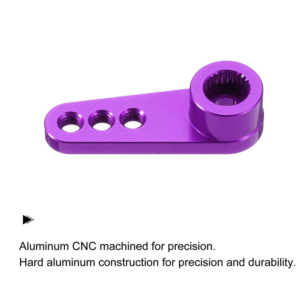 uxcell Aluminum Alloy 25T Steering Servo Single Arm Horn, Purple, for DIY RC CarBoatAirplane Boat Accessories, 3 Pieces