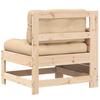 Garden Sofa with Armrests and Cushions Solid Pine Wood