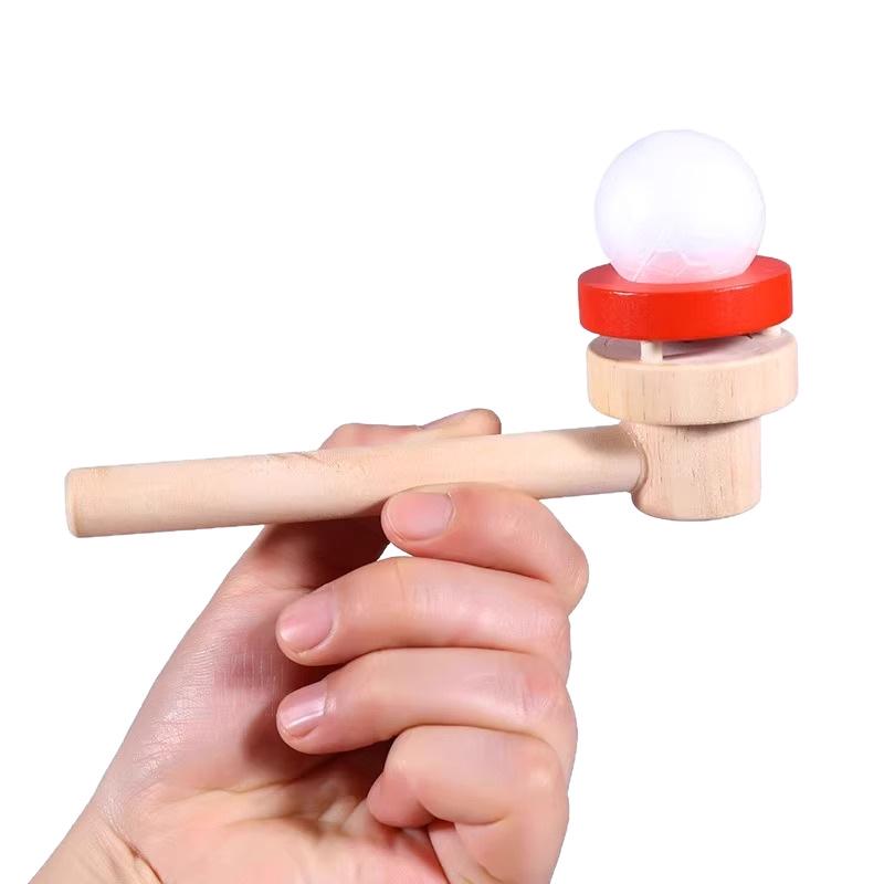 Wooden 80s Classic Floating Blow Ball Game Toy for Children's Sensory Integration Training