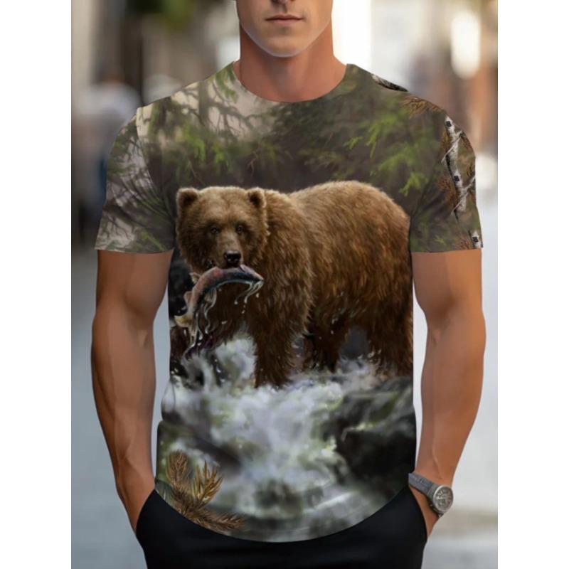 Men's and Women's 3D Elephant Printed T-shirt - Made of Soft Polyester Fabric with Black and White Full