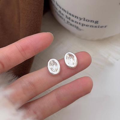 Geometric Irregular Earrings Women's Simple Korean Accessories Ins Cold Wind Commuter Metal Convex Glossy Earrings