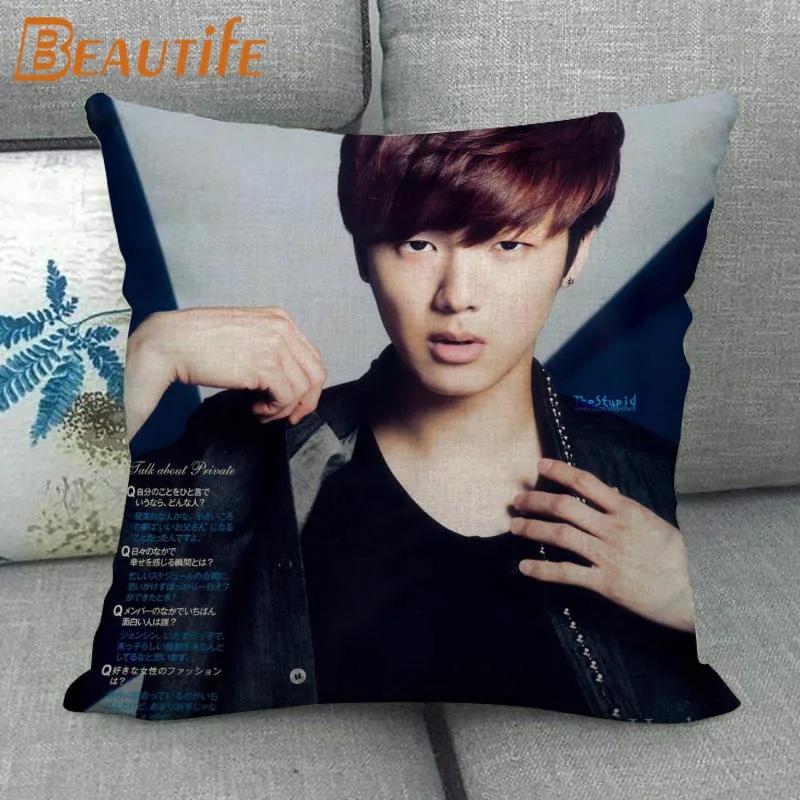 45X45cm CNBLUE KPOP Pillow Cover Square Zipper Cotton Linen Fabric Pillow Cases Bedroom Home Decorative Boys Girls Gift