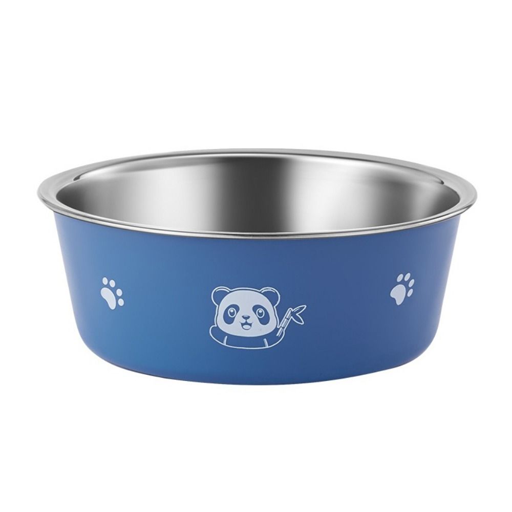 Non-slip Stainless Steel Dog Bowl Cartoon Pet Food Drinking Tray Dogs Food Water Feeder  Indoor