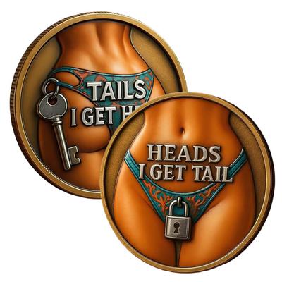 Lock And Key Challenge Coin Decision Making Token for Couples Friends Fun Lucky Flipper Coin Meaningful Gift