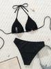Bedruckter Bikini zum Binden Dreieck Sexy Bikini geteilter Badeanzug für Frauen