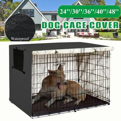 Köpek Sandığı Kapağı Dayanıklı - Polyester Evcil Hayvan Kulübesi Kapağı 24-48 İnç Tel Köpek Sandığı için Evrensel Uyum