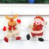 Small Christmas Doll Ornaments Fabric Snowman Santa Claus Bear Reindeer Xmas Tree Ornaments Rustic Doll Hanging Decor for Holiday Party Supplies