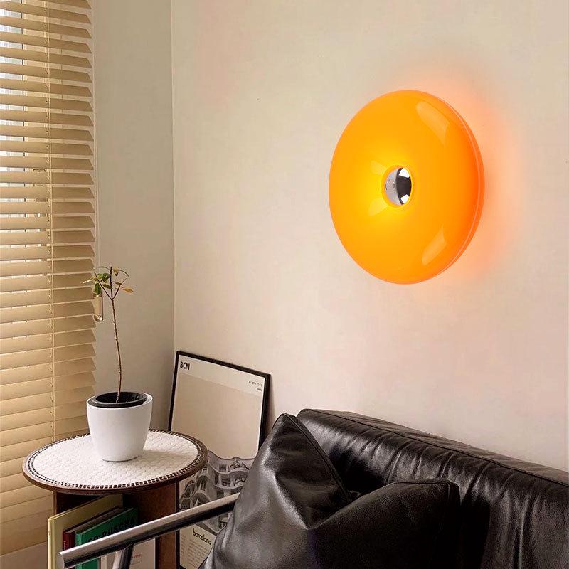 Used Donut Style Table Lamp: Orange Touch LED Bedside Atmosphere Lamp