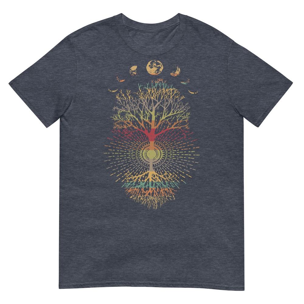 Phases Of The Moon Retro 60s 70s Vibe Tree Of Life TShirt