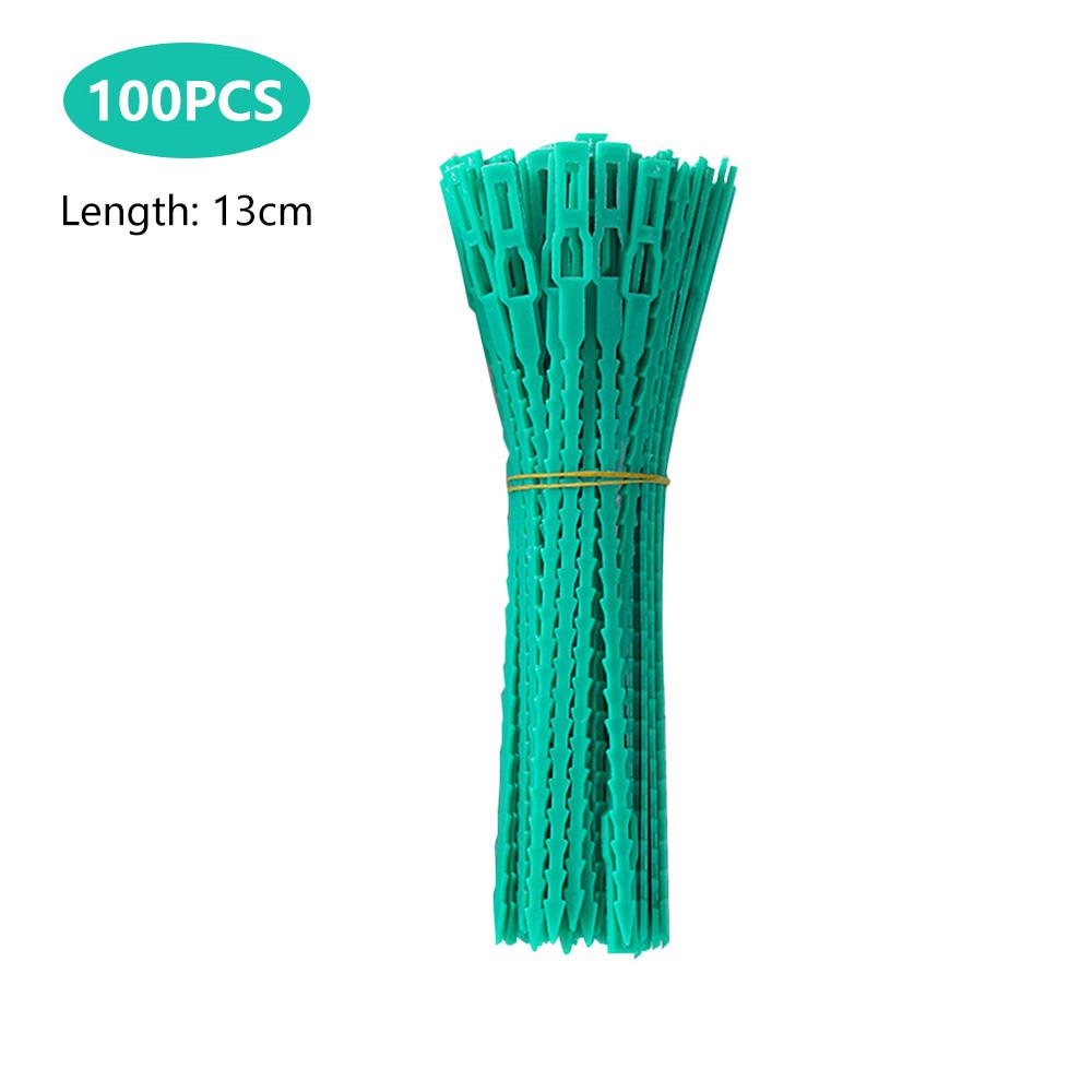 100 stk Gjenbrukbare hagekabelbånd Plantestøtte Busker Festemiddel Trelåsing Justerbare plastkabelbånd Verktøy 13/17cm