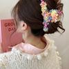 1pc Women Colorful Fairy Cute Sweet Plush Knit Extra Large 5.12in Lightweight Hair Claw Clip, Fashionable Elegant  Minimalist Style Hair Accessory
