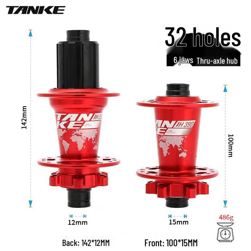 TANKE Mountain Bike 4-Bearing Hub: Quick Release Thru Axle, Iridescent Aluminum Alloy.