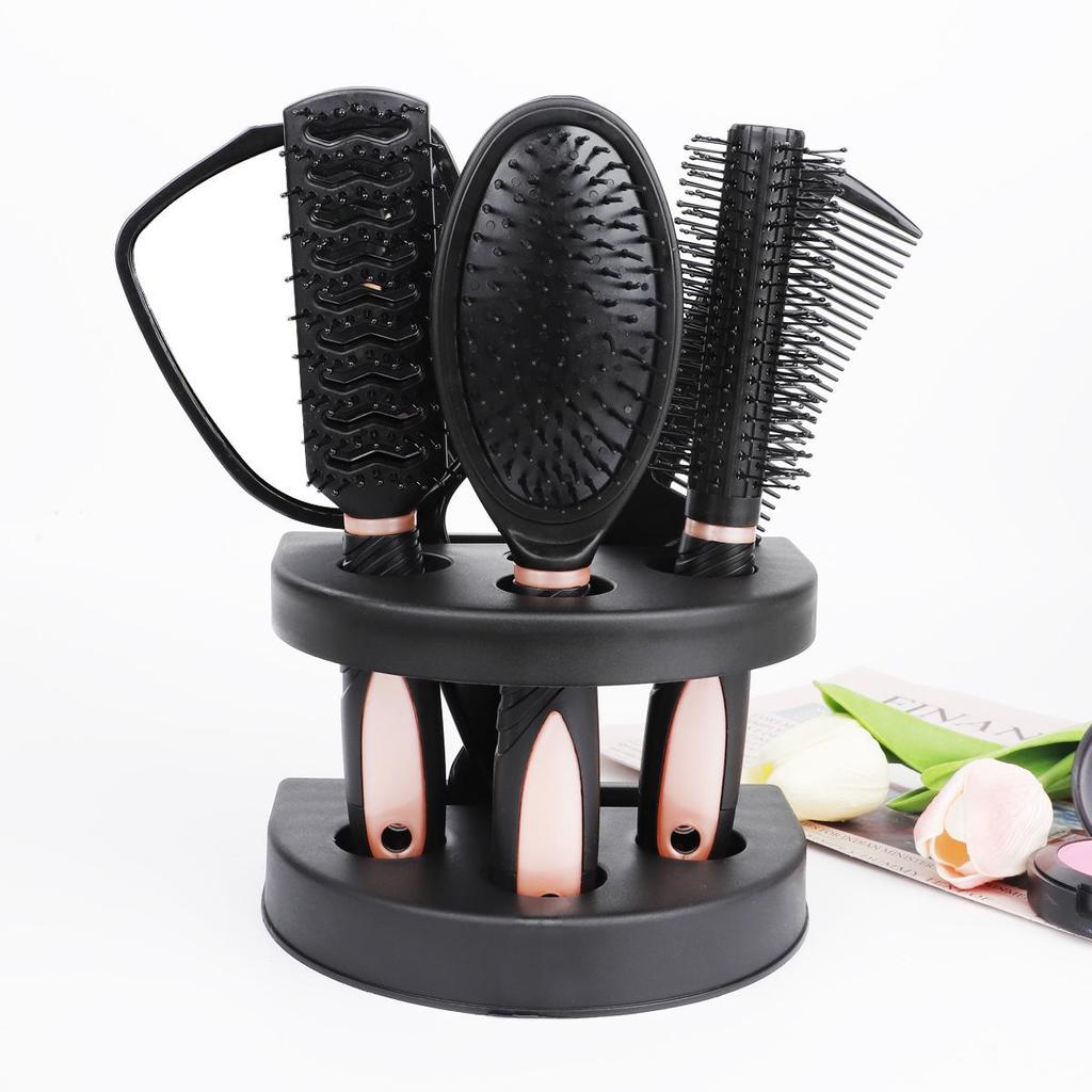 Five-Piece Hair Styling Set: Mirror, Air Cushion, Massage, Curling & Base Combs