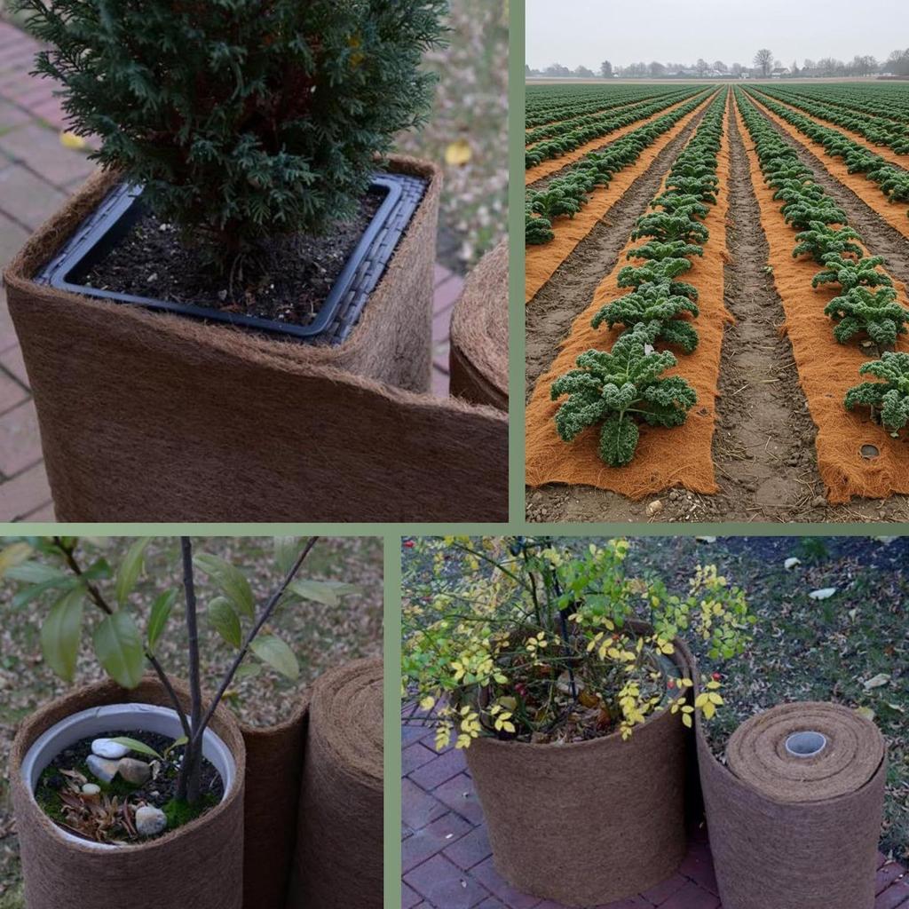 Rotolo in Fibra Vegetale Tappetino Tappeto per Rettili Biancheria da Letto per Rettili Isolamento Fioriera Cestino Fodera in Fibra di Cocco Protezione Piante
