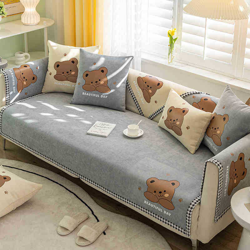 Sofa Cushion Universal Non-Slip In All Seasons French High-End Cartoon Seat Cushion Simple Sofa Cover Cover Cloth Backrest Towel