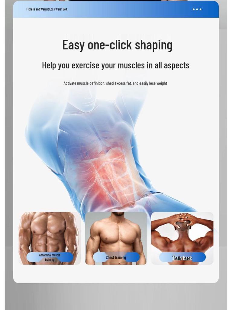 EMS Abdominal Training Belt for Home Fitness - Unisex Waist Muscle Stimulator