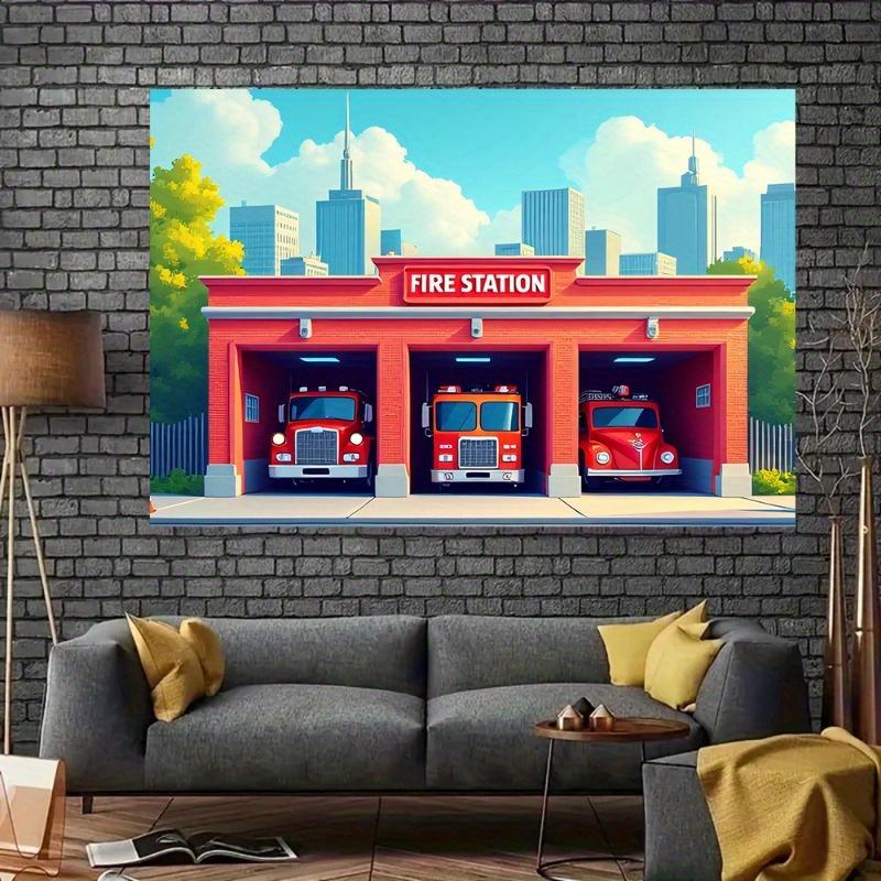 2D flat surface 1-piece fire protection background banner suitable for studio decoration