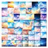 50 Stickers for Fantasy Sky Colorful Cloud Landscape Pictures Daily Decoration Stickers Guka Waterproof Stickers