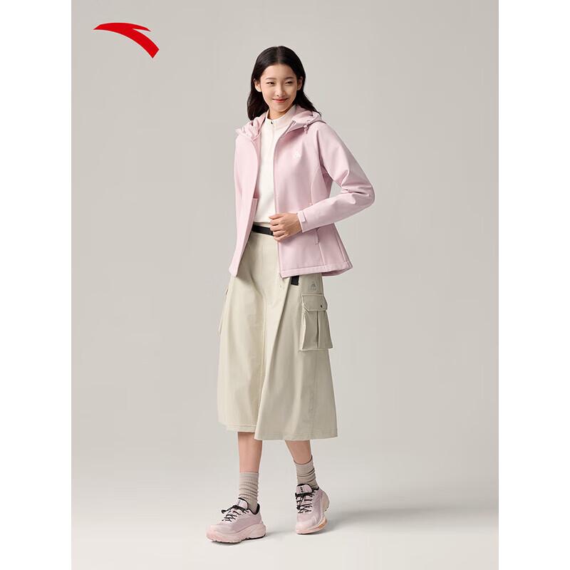 ANTA Women s Water-Repellent Fleece-Lined Softshell Jacket M