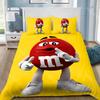 Fashion M&M Chocolate Logo Duvet Cover Pillowcase Bedding Set Boys Girls Bedroom Decoration Children Gift Single Double Size