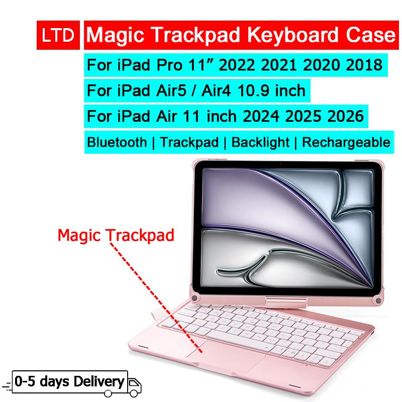 IPad Air 11 inç M4 M3 M2 Pro 11 Air 5 4 10.9 Tablet Kılıfı İçin Bluetooth Sihirli Klavye Kılıfı