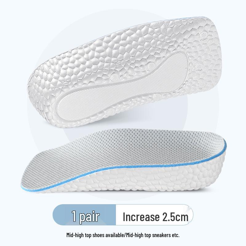 Unisex 7-Point Height-Increasing Insoles: Invisible Lift, Arch Support, Half Pads for Sneakers.