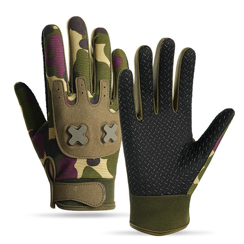Off-road sports gloves youth full finger non-slip breathable bicycle riding gloves M