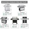 Universal Adjustable Tent Shield  Stainless Steel Heat Plate Grill Burner Cover Heat Tent Grill Repair Kits for Gas Grill