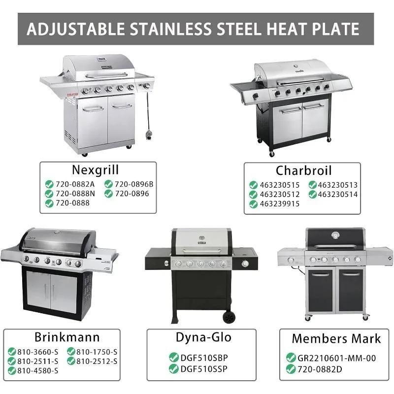 Universal Adjustable Tent Shield Stainless Steel Heat Plate Grill Burner Cover Heat Tent Grill Repair Kits for Gas Grill