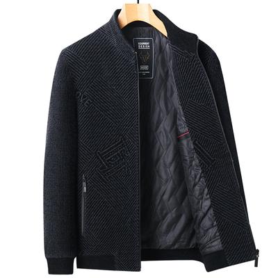 Chenel Autumn and Winter Thickened Handsome Stand-up Collar Men's Casual Padded Jacket Middle-aged Jacket Daddy Men's Jacket