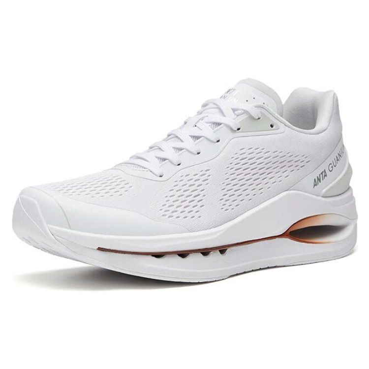 Anta Star Ring Elite Champion Non-Slip Durable Low-Top Running Shoes Men Sneakers White Gray 112315561A-1