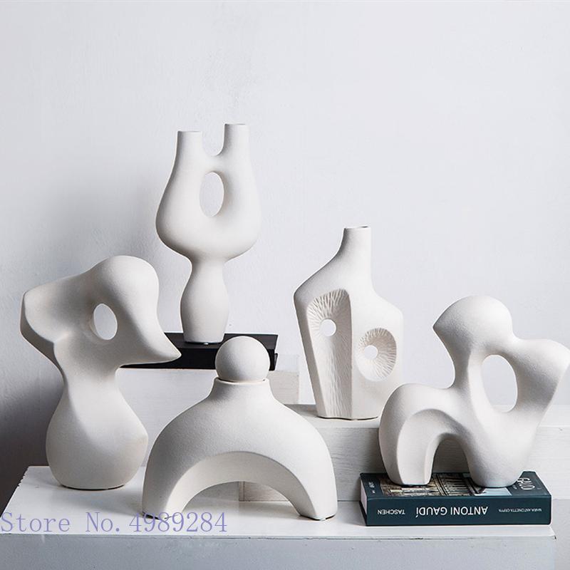 Irregular Rockery Hollow Coral Abstract Ceramic Ornaments Ceramic Vase Flower Arrangement Crafts Ornaments Vases Pots Decor