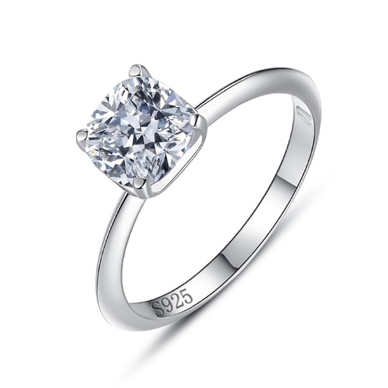 Tancise Classic 925 Sterling Silver  Zircon Ring Ladies Jewelry Wedding Promise Party Gift