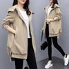 Dames Herfst Middellange Losse Capuchon Modieuze Jas