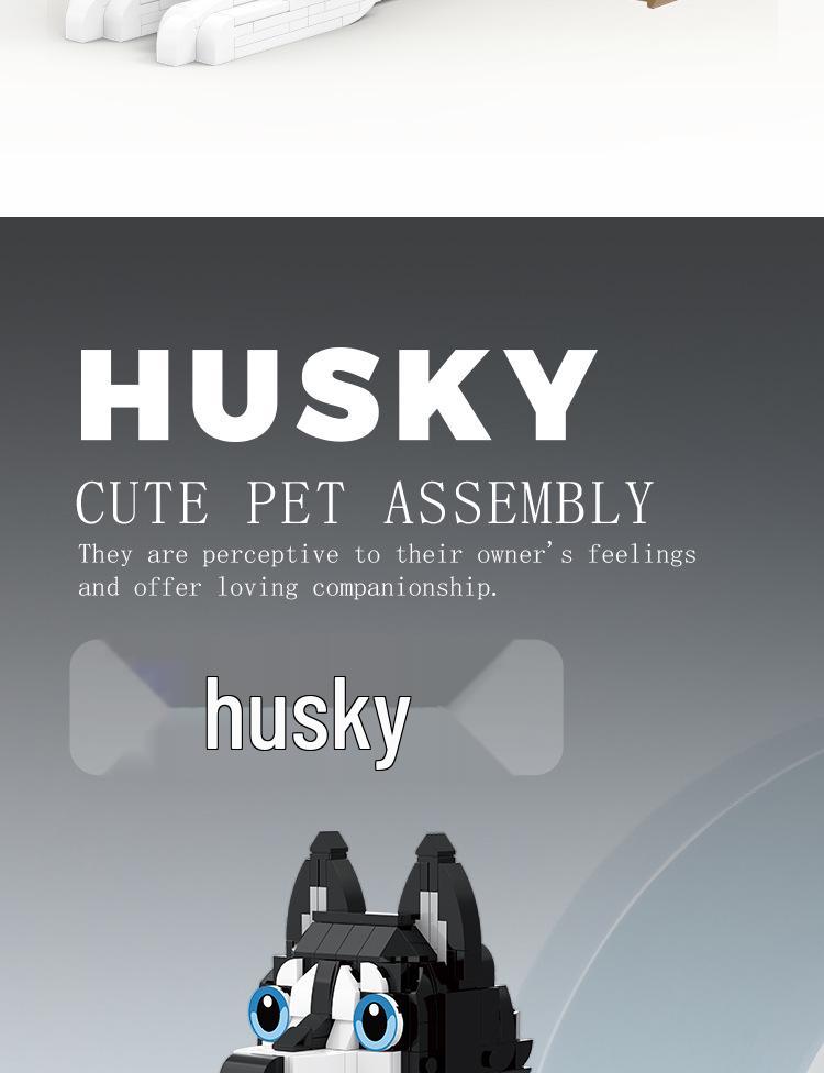 BeleDi Adorable Pet Building Blocks: Husky, Cat, Dog Educational Toy & Gift