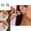 Christmas Snowflake Earrings With Crystals Geometric Alloy Design For Women