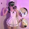 Sex Lingerie White Cook Back Cross Halter Maid Uniform Maid Qqny Abstinence Pure Lust