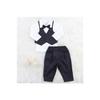 Miniropa Plain Black 3-piece Baby Set With Bow Tie And Vest