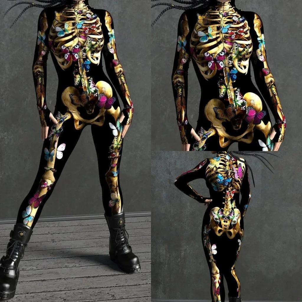 3D Digitaltrykk Sceneopptreden Kostymer Voksne Halloween-arrangementer Karneval Temafest Cosplay Antrekk Latespill Jumpsuit