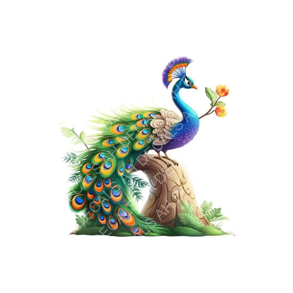 Peacock Wall Sticker for Kids Room Classroom playroom (60x60cm)