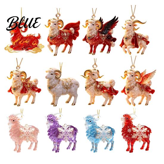 Acrylic Farm Animal Xmas Tree Sheep Hanging Goat Ornament Ornaments Christmas Decoration for 2D Flat